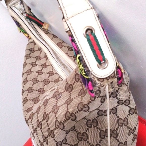 HEARTS 90s Gucci HOBO Large Shoulder Bag - DOUBLE SIDED HEARTS - Picture 5 of 15